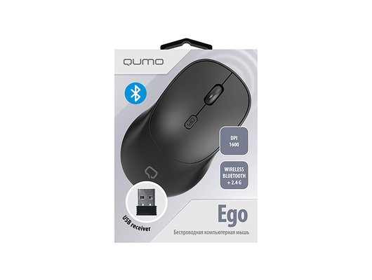 Мышь беспроводная Qumo Ego M110 черная